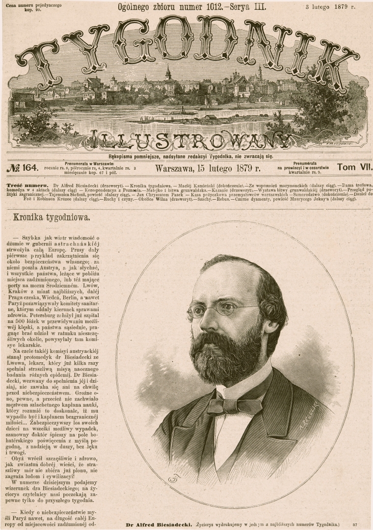 Portret Alfreda Biesiadeckiego na stronie tytułowej 